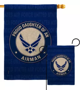 Stolze Tochter Flieger Sackleinen Garten Flagge Luftwaffe Streitkräfte Geschenk Hof Banner - Bild 1 von 17