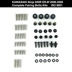 Fit For 2006 2007 2008 Kawasaki Ninja 650R ER-6f Fairing Bolts Kit Body Screws  