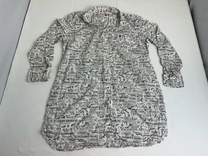 Victoria’s Secret Night Sleep Shirt Long Sleeve All Over Print Button Up Large - Picture 1 of 5