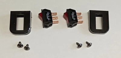 KIT INTERRUPTOR BASCULANTE ILUMINADO 12 VOLTIOS, 20 amperios, encendido-apagado, rojo (paquete de 2 interruptores) Foto 1 de 4