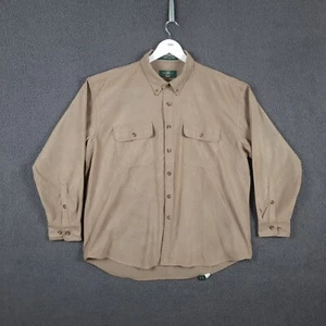 Vintage ORVIS Shirt Mens XL Khaki Green / Brown Safari Bush Canvas Long Sleeve - Picture 1 of 11