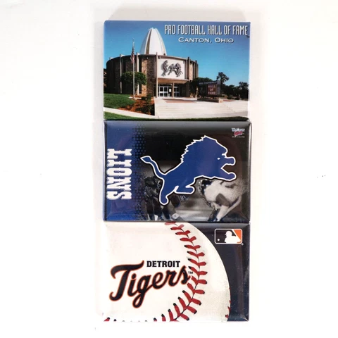 Detroit Tigers Detroit Lions Pro Football Hall of Fame 3x2 Fridge Magnet Mancave Cover