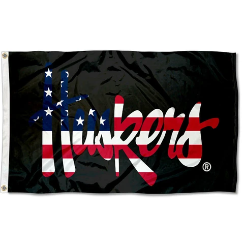 Nebraska Cornhuskers Patriotic Flag Large 3x5 Cover