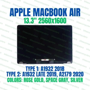 Apple Macbook Air Retina 13" 2020 A2179 Silver LCD Display Full Screen Assembly - Picture 1 of 3