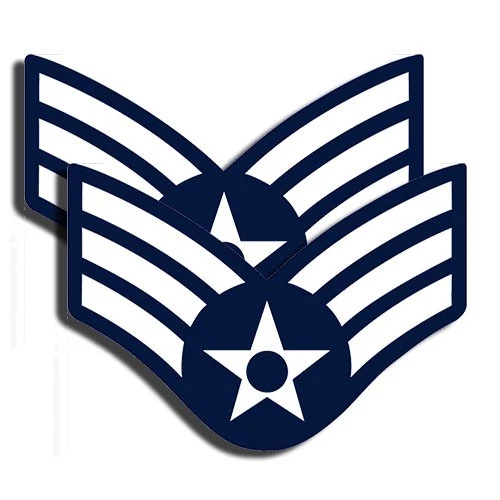 Calcomanías militares de aviador senior de la fuerza aérea de 2" de ancho paquete de 4 pegatinas Foto 1 de 1