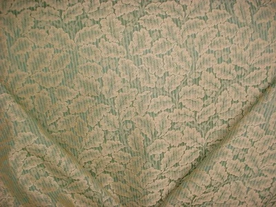 13-1/8Y Kravet 17630 Spearmint Green Gold Leaf Floral Damask Upholstery Fabric - Image 1 of 4