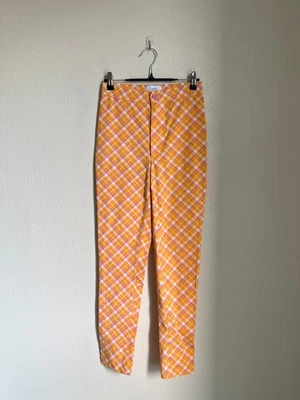 Urban Outfitters Ingrid High Waist Pin-Up Pant in Orange Plaid Size US 4 - Image 1 of 4