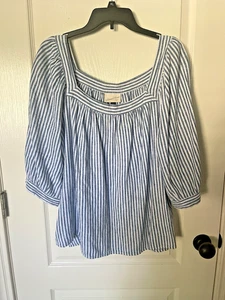 Universal Thread Damen 3/4 Arm Shirt Gr. XL blau-weiß gestreift - Bild 1 von 4