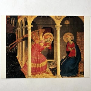 Postal de Anunciación Beato Angelico Vintage 1986 Italia Arte Pintura Impresión Antigua - Imagen 1 de 2