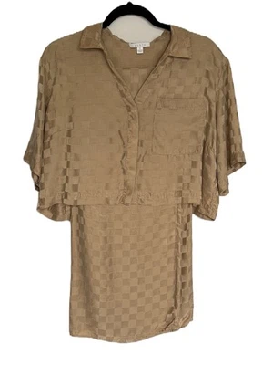 Conjunto Pantalón Pijama Seda Lavable Lunya Cuadros Beige Talla S Foto 1 de 4