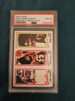 1980 Topps Moncrief, Jabbar, Gale Rebounding Leaders PSA 8 🔥  Foto 1 de 3