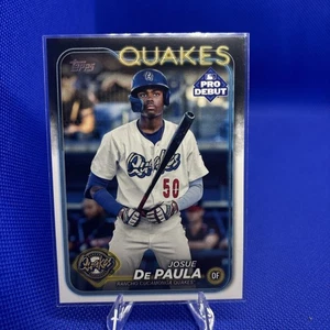 2024 Topps Chrome Pro Debut Josue De Paula Refractor Dodgers Prospect - Picture 1 of 3