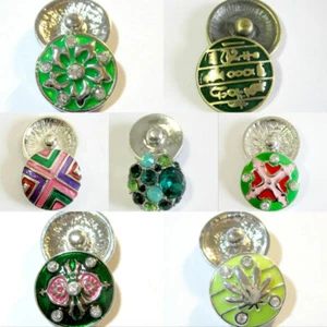 Click System Druckknopf für Schmuckgestaltung Metall Glitzer Grün 18 mm - Bild 1 von 15