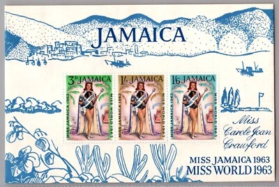 JAMAICA 1964 HOJA DE RECUERDO ILUSTRADA COMM MISS JAMAICA Foto 1 de 2