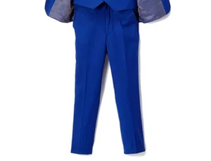 Perry Ellis Slim Fit Dress Pants Big Boys 14 Royal Blue Solid Button Zip Closure - Picture 1 of 18