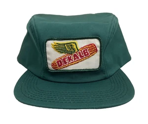 Vintage Dekalb Seed Green Hat Winter Ear Flap Patch Cap Mens K-Products NOS - Picture 1 of 12