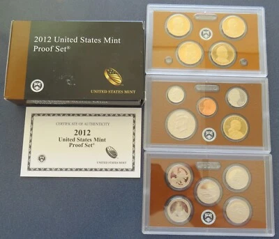 2012 S US Mint Clad Proof Set, Original Box & COA - Image 1 of 4