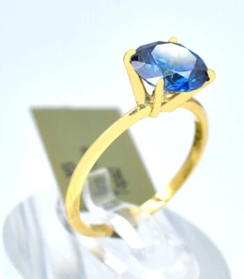 GENUINE 3.44 Cts LONDON BLUE TOPAZ RING 10k YELLOW GOLD - Free Appraisal Service - Image 1 of 4