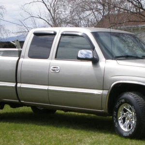 Se adapta a viseras de ventana estilo delgado estilo delgado para camioneta Chevy GMC 1999-2006 cabina extendida de 4 puertas - Imagen 1 de 15