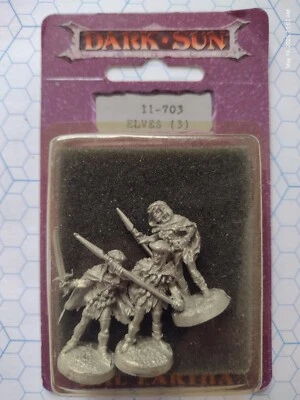 Ral Partha/TSR 11-703 Elves(3)-Dark Sun Dungeons & Dragons 25mm metal, NIB. - Image 1 of 2