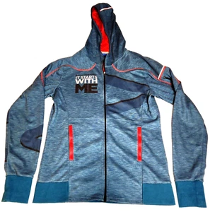 Primal Mens Wear Cycling Hooded Jacket Sz M Blue Full Zip It Starts with Me - Picture 1 of 9