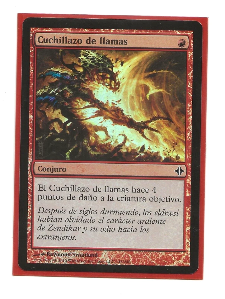 CUCHILLAZO DE LLAMAS Foil Rise of Eldrazi ESPAÑOL MTG NM FLAME STASH - Imagen 1 de 1