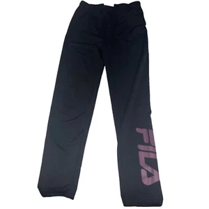 Fila Black Leggings with Purple Logo - Kids Size 5/6 - Picture 1 of 6