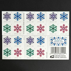 USA 2015 Stamps MNH Booklet Forever Geometric Snowflakes Block Sheet of 20 US . - Picture 1 of 6
