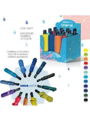 Ombrello a scatto anti vento TINTA UNITA custodia anti goccia vari colori - Immagine 1 di 4
