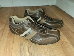 Perry Ellis America Josh Wide Leather Sneakers in Brown Mens 10 1/2 - Picture 1 of 11