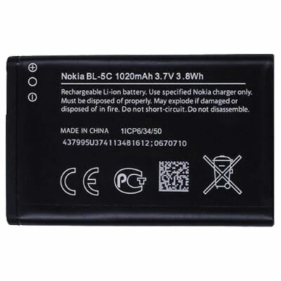 Original Nokia BL-5C Akku für Nokia 1100 6230 C2-00 X2-01 - Nagelneu - Bild 1 von 2