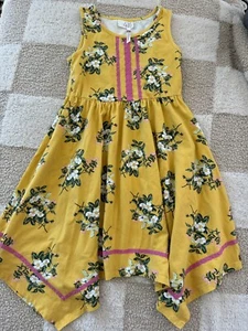 Matilda Jane 435 Girls 8 Floral Sleeveless Dress Yellow SHIPS FREE - Picture 1 of 4