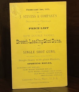 Catálogo Lista de Precios J Stevens and Company 1877 - Reimpresión Moderna - Imagen 1 de 3