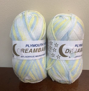 Lote de 2 hilos Plymouth Dreambaby DK color 201 # 0201 colores pastel mismo tinte - Imagen 1 de 5
