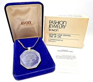 AVON - Austrian Lead Crystal NECKLACE - Tree OF Life - 1981 - Original BOX - Picture 1 of 9