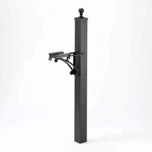 Deluxe Mailbox Post and Brackets in Black - Picture 1 of 1