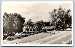 Postal RPPC Entrada Edificio Puente Natural Virginia - Imagen 1 de 2