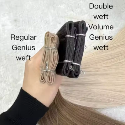 Grueso Completo Nuevo Cabello Humano Virgen Doble Trama Volumen G Genius Trama Cabello 200G Foto 1 de 4