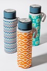 3er Set Thermoskanne Isolierflasche 05l mit Xtra Teesieb und Retro Neopren-Cover