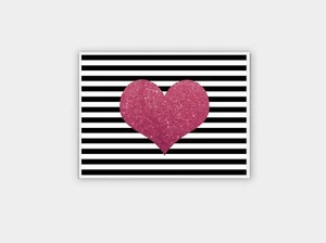 Dark Pink Heart Fashion Wall Art Print. A3 A2 A1 Sizes - Imagen 1 de 4