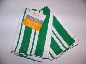 MÜkitchen Baumwolle Streifen Geschirrtuch, 13 x 13 Zoll, 2er Set, Jade Neu - Bild 1 von 2