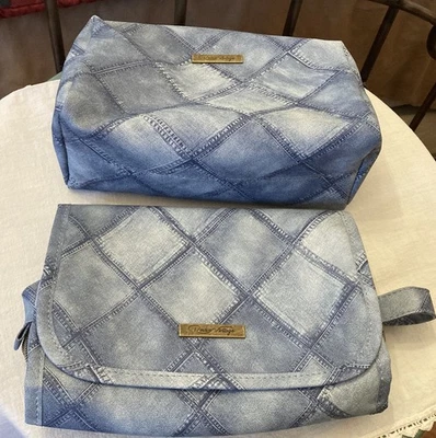 Revive винтажный 2 ПК джинсовой ткани цвет косметики косметические дорожные сумки - Изображение 1 из 4
