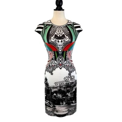 Vestido Vaina Clover Canyon Estampado Multicolor Tejido Buceo Neopreno Talla XS Cóctel Foto 1 de 4