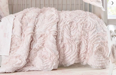 Pottery Barn Kids Monique Lhuillier Rosette Quilt Twin  Blush - Image 1 of 4