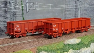 Ree modeles Sud-Express WBSE-012 Set de 2 Wagons Tombereaux FAS, rouge, Bogie Y2 - Imagen 1 de 5