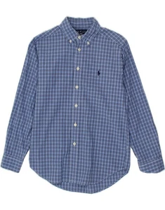 RALPH LAUREN Boys Shirt 10-11 Years Medium Blue Check JL07 - Picture 1 of 3