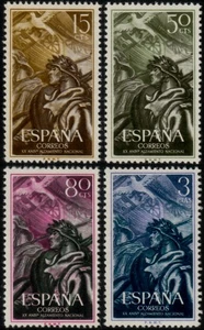 ✔️ SPAIN 1956 - 20TH ANNIVERSARY CIVIL WAR - MI. 1084/7 SC.844/847 MNH 19$ - Picture 1 of 1