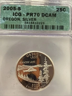 2005-S Silver Proof Oregon Quarter ICG PR-70 DCAM PR04 - Image 1 of 2
