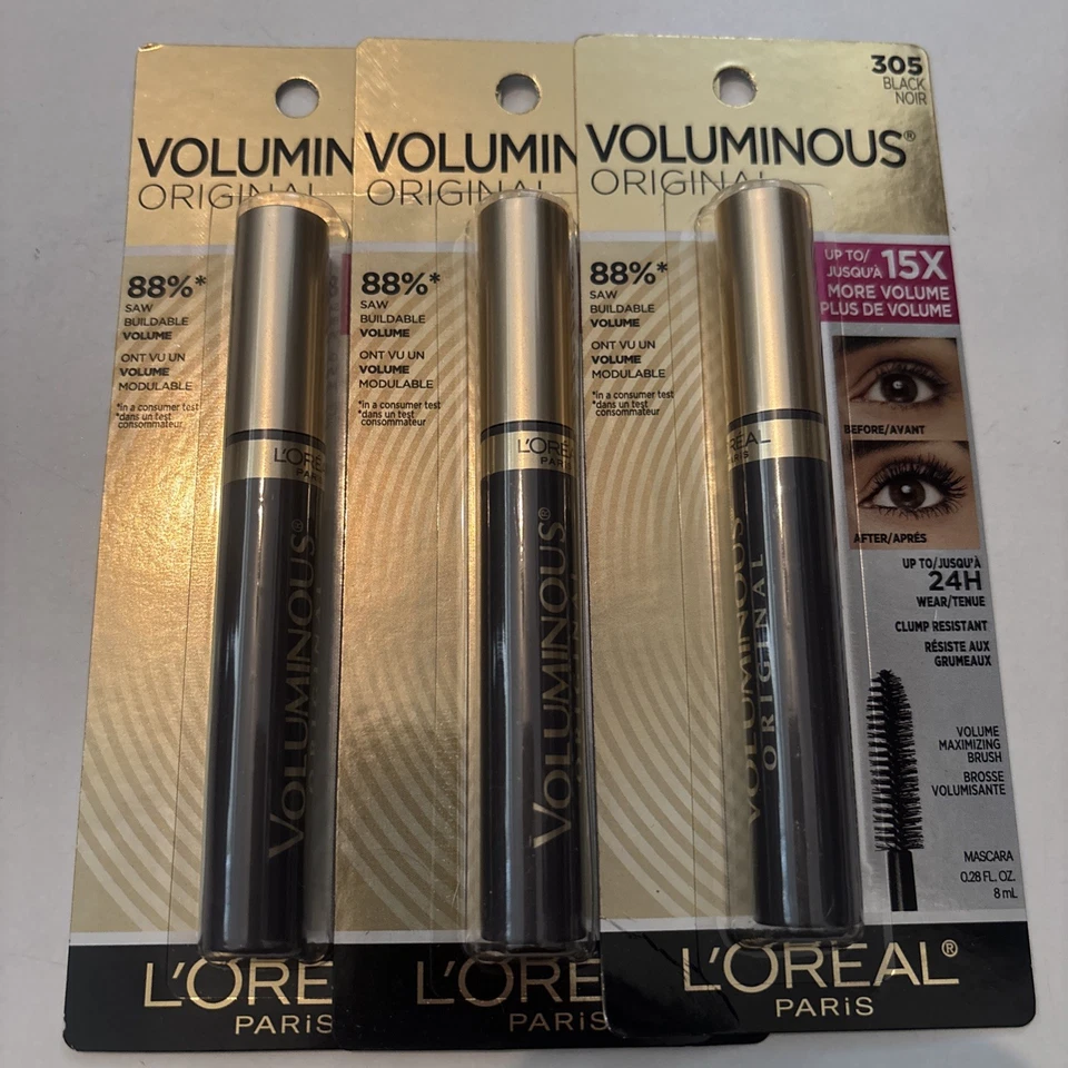 Lot of 3 L'Oreal Paris Voluminous Original Mascara - 305 Black  - Image 1 of 1
