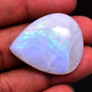 56.00 Ct Natural Rainbow Moonstone 34mm*28mm Pear Cabochon Pendant Size Gemstone - Picture 1 of 4